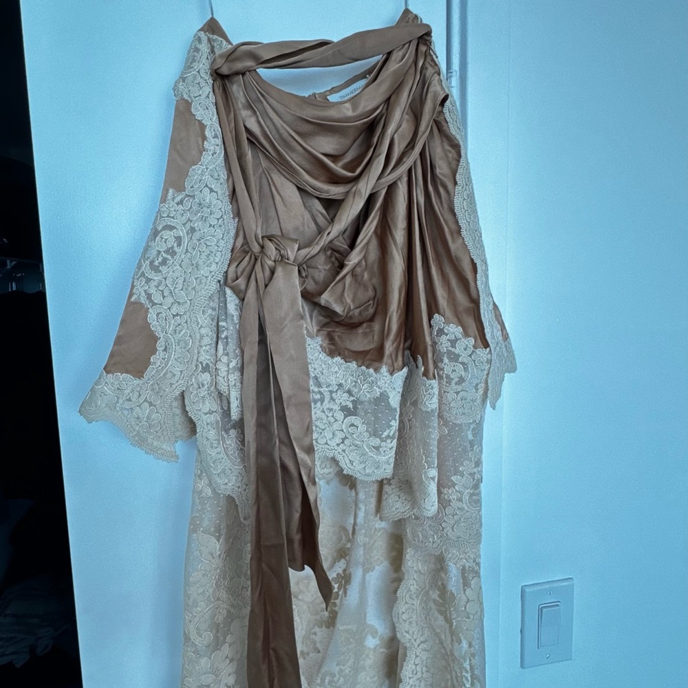 Zimmermann HYPNOTIC SATIN DRAPE SKIRT